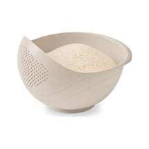 Çok Amaçlı Süzgeç Ve Pirinç Kasesi, Oval, Krem, 3 Litre,
