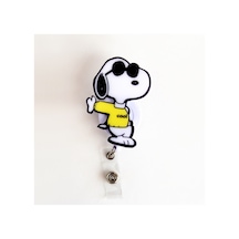 Sarı Kazaklı Snoopy Temalı Yoyo Yaka Kartlığı