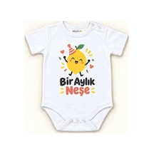 Babylimon Bir Aylık Neşe Beyaz Kısa Kollu Çıtçıtlı Bebek Zıbını Beyaz - Bir Aylık Neşe - 928161925 Beyaz - Bir Aylık Neşe