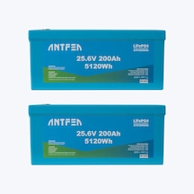 Antfea 25.6v 200ah Abs Lityum Akü Akıllı Ekran Bluetooth Lifepo4 2 Adet - 10.24 Kwh