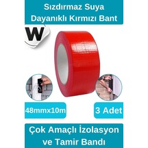 Sızdırmaz Suya Dayanıklı Kırmızı Renk Çok Amaçlı Tamir Ve İzolasyon Bandı 10m 3 Adet