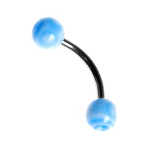 Tdgr00844 Curved Barbel 316 L Bioplast Piercing K4 Çok Renkli