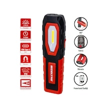 İzeltaş Cob Led Şarjlı Orta Boy Çalışma Lambası 400 Lm Kırmızı - Siyah İzeltaş Cob Led Şarjlı Orta Boy Çalışma Lambası 400 Lm Kırmızı - Siyah
