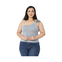 Disentis Büyük Beden Asimetrik Askılı Viskon Gri Body-gri Gri