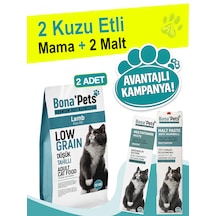 Bona Pets Premium 2'li Düşük Tahıllı Kuzu Etli Yetişkin Kedi Maması 10 Kg 2 Adet Malt