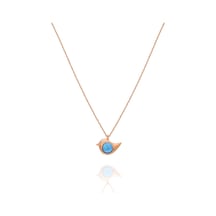 Papatya Silver 925 Ayar Opal Taşlı Gümüş Kuş Kolye