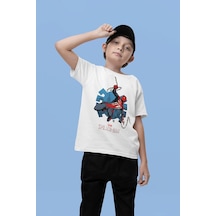 Sevbano Spider-man Baskılı Unisex Örümcek Adam Film Kahramanı Çocuk Tişör Beyaz