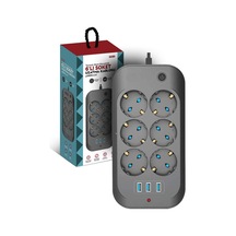 Termal Akım Korumalı 6xpriz, 3xusb 2500w, Akım Korumalı Priz