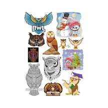 Baykuş Owl Sticker Set 11 Parça Telefon, Tablet, Defter, Laptop Sticker