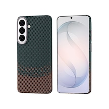 Galaxy S26 Kılıf M-safe Şarj Özellikli Karbon Fiber Görünümlü Zore Nekst Kapak - Yeşil