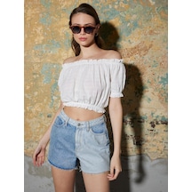 LOFT Crop Kadın Bluz K.kol Lf2032001 Q1.v1 Beyaz