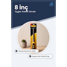 Üçgen Metal Eğe Törpü 8 İnç Çelik Gövdeli Plastik Saplı El Zımpar