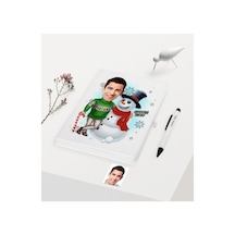 Kişiye Özel Yılbaşı Temalı Bay Karikatürlü Beyaz Defter Kalem Set (394448802)