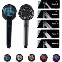 Turbo Fan 5 Fonksiyonlu Siyah Duş Başlığı El Duşu Handshower Diğer