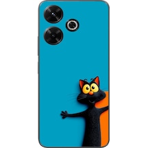 Redmi 13 Uyumlu Kedi Uyarısı Baskılı Silikon Kılıf Renkli