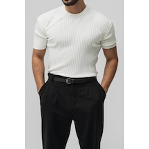 Cool Tarz Erkek Beyaz Likralı Loose Fit T-shirt Beyaz Beyaz