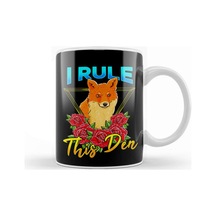 Adorable I Rule This Den Cute Fox Awesome Fox Den Kupa Bardak Porselen Karışık