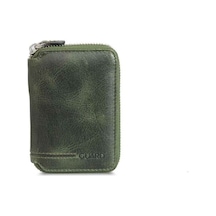 Guard Fermuarlı Antik Yeşil Deri Mini Cüzdan - Grd2403xw22441 Diğer Çok Renkli