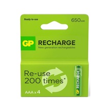 Batteries Recharge 650 Aaa İnce Kalem Ni-mh Şarjlı Pil, 1.2 Volt, 4 Lü Kart Ekonomik Seri