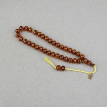 Omari Sıkma Kehribar Basık Küre Kesim Sistemli 9x11mm Tesbih- Kahverengi