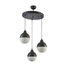 Vera Modern Salon - Mutfak - Yatak Odası Glop Camlı 3 Lü Siyah Sarkıt Avize Diğer