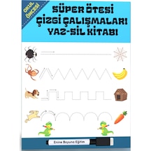 Okul Öncesi Süper Ötesi Çizgi Çalışmaları Yaz-sil Kitabı