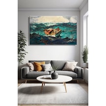 Winslow Homer'ın "the Gulf Stream" Körfez Akımı Adlı Eseri Yatay Kanvas Tablo 4305 Çok Renkli