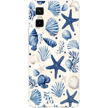 Infinix Gt 30 Pro Uyumlu Mavi Deniz Kabuğu Ve Yıldız Desenli Baskılı Silikon Kılıf Renkli