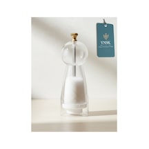 Chacha Home Luxury Purex Akrilik Tuz Ve Karabiber Değirmeni Baharat Öğütücü Şeffaf Lüx Gold Detaylı Küçük Boy