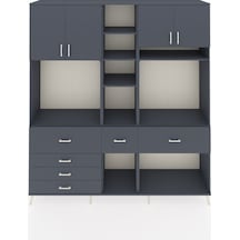 Hyperion Dolap 11 Raflı 6 Çekmeceli 4 Kapaklı 220x44x243 Antrasit-antrasit/antrasit Antrasıt/antrasıt - Antrasıt