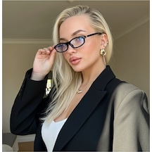 Maux Mavi Işık Korumalı Ekran Gözlüğü Cam Değiştirilebilir Unisex Şık Modern Çerçeveli Gözlük Siyah