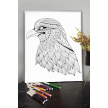 Kuş 3 40x30cm Çocuklar Için Özel Boyanabilir Tablo Mandala Tablo Kalem Hediyesi Yoktur.