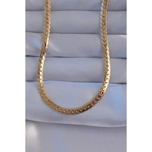 Ezoconcept 316l Çelik Gold Renk Yassı Burgu Zincir Model Kolye 001