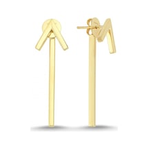 14 Ayar Sarı Altın Taşsız Küpe