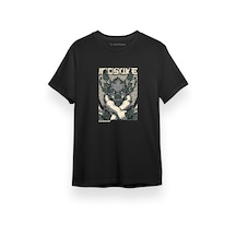 Demon Slayer Anime Inosuke Breath Of Beast Siyah Kısa Kol Erkek Tshirt 001
