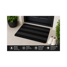 Delta Cc002a Siyah Kaymaz Taban Nem Alıcı Toz Alıcı Kapı Önü Paspası Uv Dayanıklı 45x70 Cm