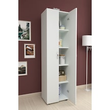 Bofigo 5 Raflı 2 Kapaklı Klasörlük Dolabı Mutfak Dolabı Banyo Dolabı Çok Amaçlı Dolap Cansu Beyaz