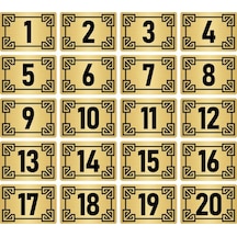 Metal Kapı Masa Dolap Numara Levhası 7x10cm Altın Renk 20 Adet (1…20)