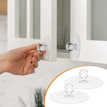 Buffer 2 Adet Kristal Güçlü Yapışkanlı Kulp Askısı