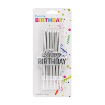 2 Paket 6'lı Happy Pasta Mum Silver -7s - Doğum Günü Mumu 0 - 99