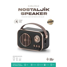 Nostaljik Retro Bluetooth Hoparlör - Şarjlı, Usb, Sd Kart Taşınabilir Speaker Fm/am/sw 3 Bant Radyo