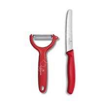 2li Set - Dik Soyacak Ve 11 Cm Bıçak Kırmızı