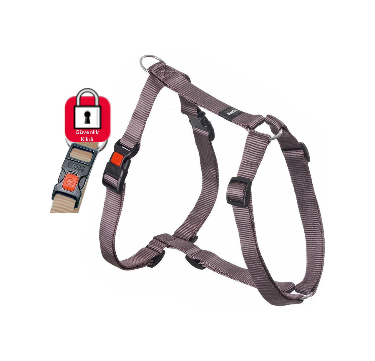 Karlıe Kilitli Göğüs Tasma Xs 25-40cm Gri Çok Renkli