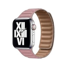 - Apple İle Uyumlu 38mm 40mm 41mm 1/2/3/4/5/6/se/se2/7/8/9 Baklalı Deri Kordon