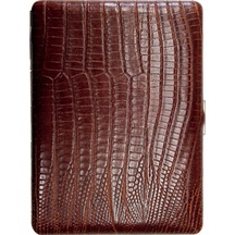 Pearl Japan Cosmos Deri Uzun Sigara Tabakası Lizard Kahve 9lu