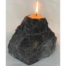 MİSSİ BÜYÜK GRİ DOĞAL KAYA TAŞI MUM(11 CM)