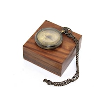 Ahşap Kutulu Pirinç Köstekli Saat 16154