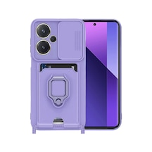 Redmi Note 13 Pro Plus Kılıf Zuma Kartvizitli Yüzüklü Silikon - Lila Bzsxx00 1