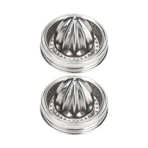 2 Adet Manuel Meyve Sıkacağı Taşınabilir Geniş Ağızlı Kavanoz Vidalı Kapaklı Delikli Gıda Sınıfı Paslanmaz Çelik Limon Portakal