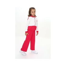 Toontoy Kids Toontoy Kız Çocuk Reglan Kol Kapüşonlu Gizli Cepli Eşofman Takım Koyu Fuşya